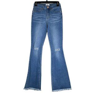 YMI - Women's Size 3/26 - Blue Jeans - 5 Pocket Flared Leg - Frayed Hem